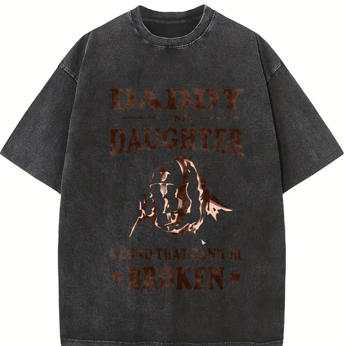 Daddy and Daughter Bond Vintage Washed T-Shirt in Black