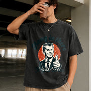 Hang in There Retro Vintage Washed T-Shirt in Black