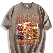 French Toast Bootleg Rap Vintage Washed T-Shirt in Brown