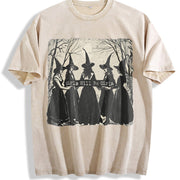 Girls Will Be Girls Witch Coven vintage washed oversized T-shirt in Beige