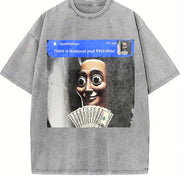 There Is Motion at Your Front Door Vintage Washed T-Shirt in Gray
