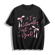 IM Literally Just a Girl Cotton T-Shirt in Black