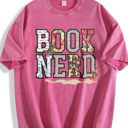 Book Nerd Retro Bookish Lover Retro for Booktok Librarian Vintage Washed T-Shirt in Red