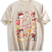 Crawfish Season Boil Girly Vintage Washed T-Shirt in Beige