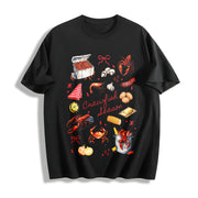 Crawfish Season Boil Girly Cotton T-Shirt in Black