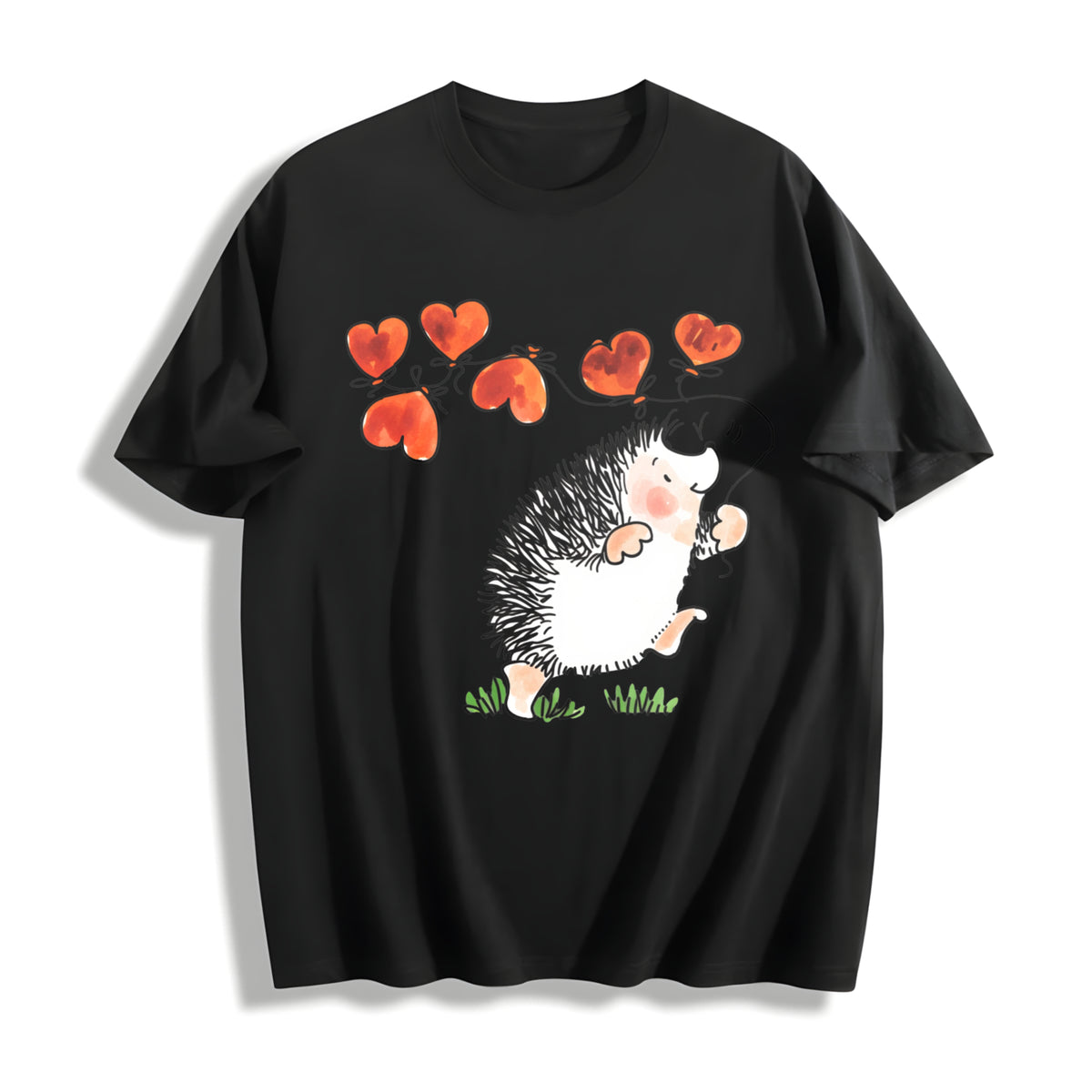 Valentine's Day Spring Cotton T-Shirt in Black