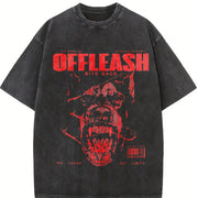 & Doberman Dog Y2K Back Vintage Washed T-Shirt in Black