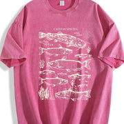 Catfish Species 90s Vintage Washed T-Shirt in Red