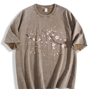 Cherry Blossom ® Retro Sakura Vintage Washed T-Shirt in Brown