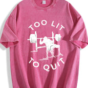 Too Lit to Quit Vintage Washed T-Shirt in Red