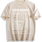 Grandma Nutrition Facts Vintage Washed T-Shirt in Beige