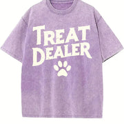Treat Dealer – Dog Lover Dog Dad & Dog Mom Pet Parent Paw vintage washed oversized T-shirt in Purple