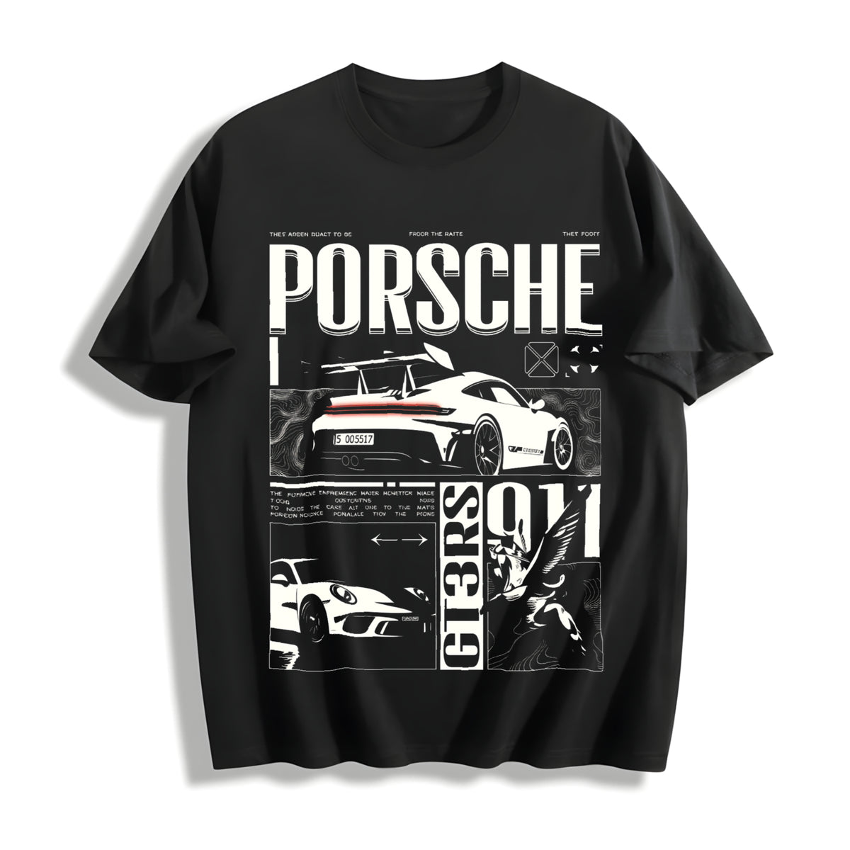 911 GT3RS Cotton T-Shirt in Black