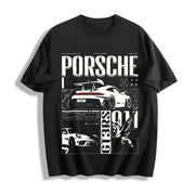 911 GT3RS Cotton T-Shirt in Black