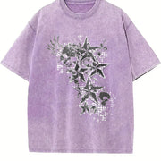 Y2K Red Goth E-girl Gothic 90s Vintage Washed T-Shirt in Purple