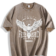 Thick Retro with Washable Softness Vintage Washed T-Shirt in Brown
