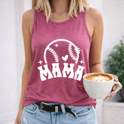 Baseball Mama Women's Color Cotton Tank Top in Red
