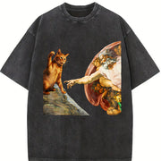 The Creation of Cat Vintage Washed T-Shirt in Black