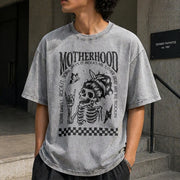 Motherhood Sometimes I Rock It Vintage Washed T-Shirt in Gray