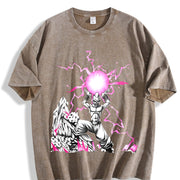 Majin Buu DBZ – Anime Retro Anime for Fans vintage washed oversized T-shirt in Brown