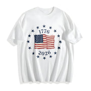 1776-2026 Anniversary Flag Cotton T-Shirt in White