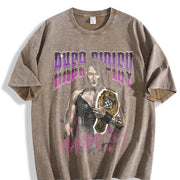 WWE Rhea Ripley Wash Iconic Wrestling Classic Fan vintage washed oversized T-shirt in Brown