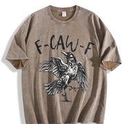 F-caw-F Cute For Woman vintage washed oversized T-shirt in Brown