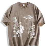 ® Cowboy Western 90s Vintage Washed T-Shirt in Brown
