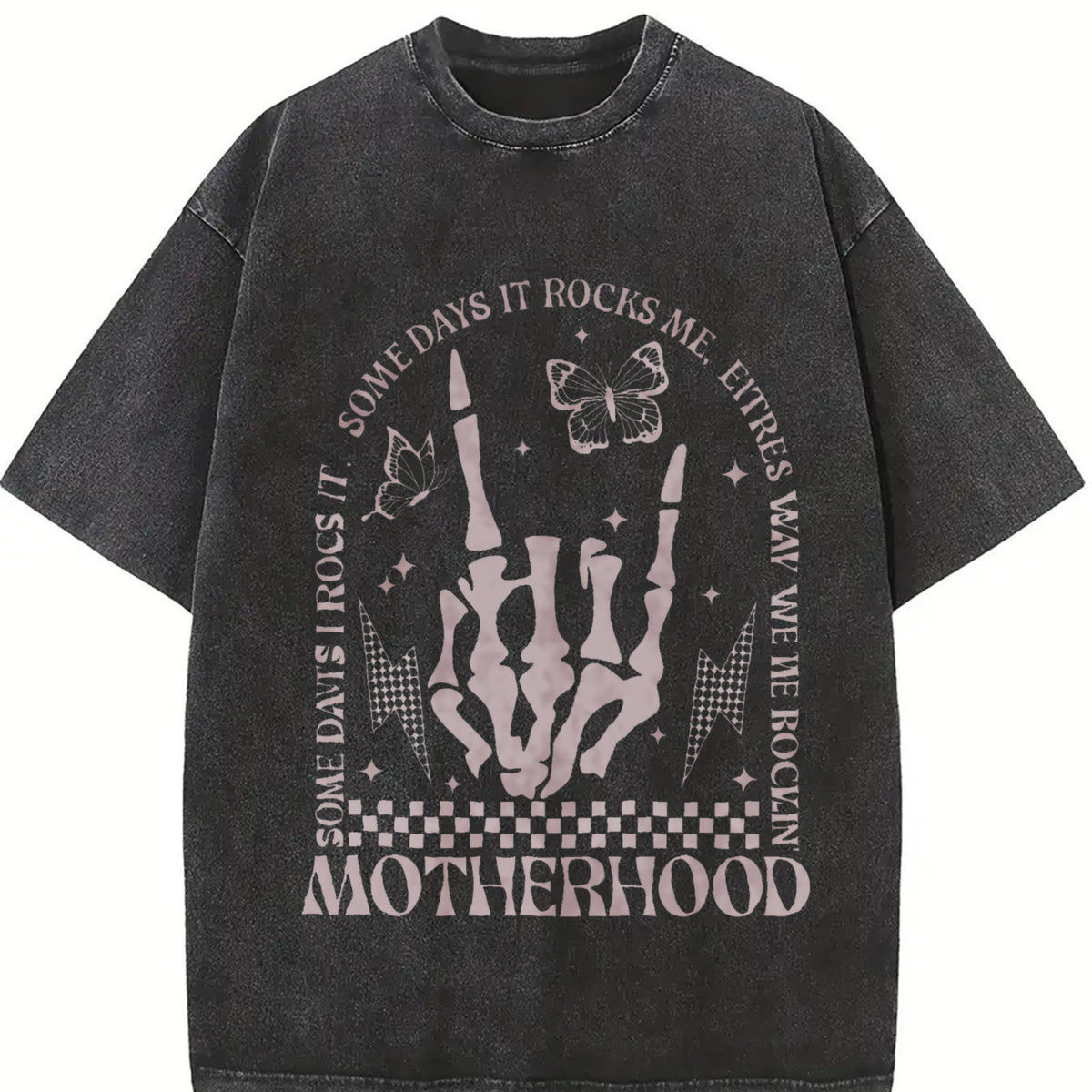 Some Days I Rock It Vintage Washed T-Shirt in Black