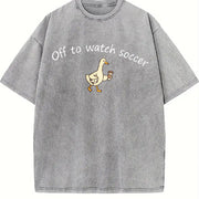 Off to Watch Soccer Goose vintage washed oversized T-shirt in Gray