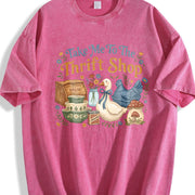 Take Me to the Thrift Shop Silly Goose vintage washed oversized T-shirt in Red