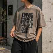 ONE MORE REP Vintage Washed T-Shirt in Brown