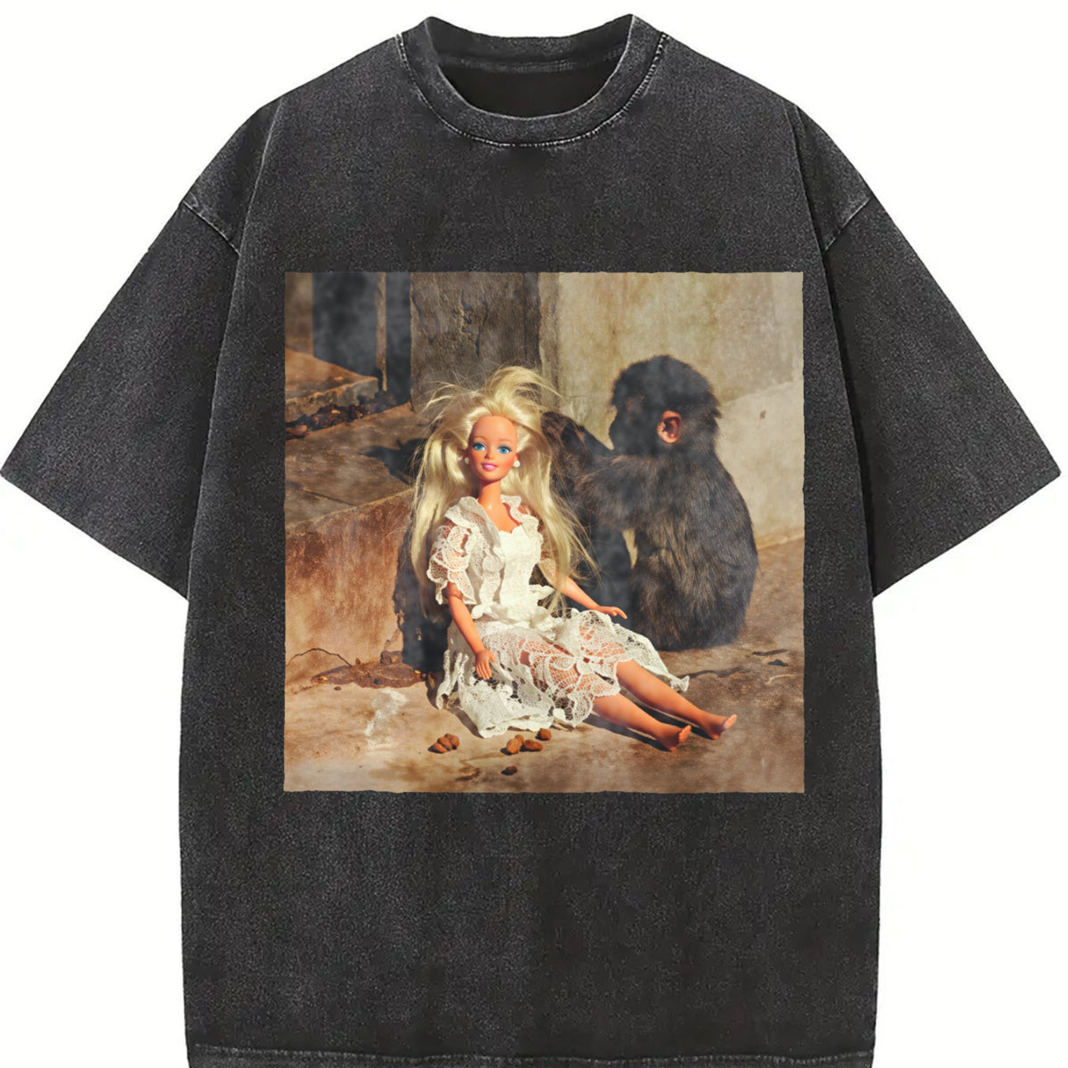 Glam Doll with Bigfoot Vintage Washed T-Shirt in Black