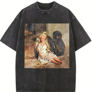 Glam Doll with Bigfoot Vintage Washed T-Shirt in Black