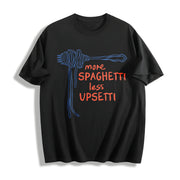 Spaghetti Food Cotton T-Shirt in Black