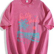 Salty Soul Beach Sunset vintage washed oversized T-shirt in Red