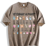 Veterinarian Veterinary Medicine Vintage Washed T-Shirt in Brown