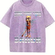 Premium Tung Sahur Vintage Washed T-Shirt in Purple