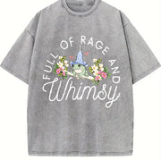 Full of Rage and Whimsy Frog Vintage Washed T-Shirt in Gray