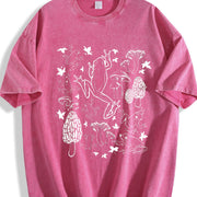 Frogs and Mushrooms Vintage Washed T-Shirt in Red