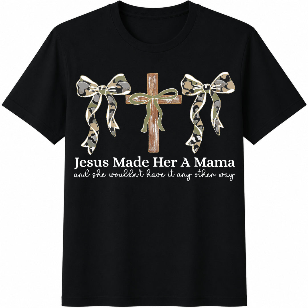 Jesus Made a Mama Goose Cotton T-Shirt in Black