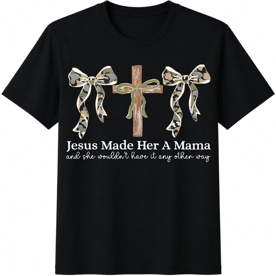 Jesus Made a Mama Goose Cotton T-Shirt in Black