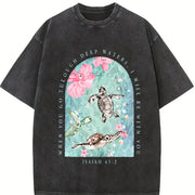 I Will Be with You Vintage Washed T-Shirt in Black