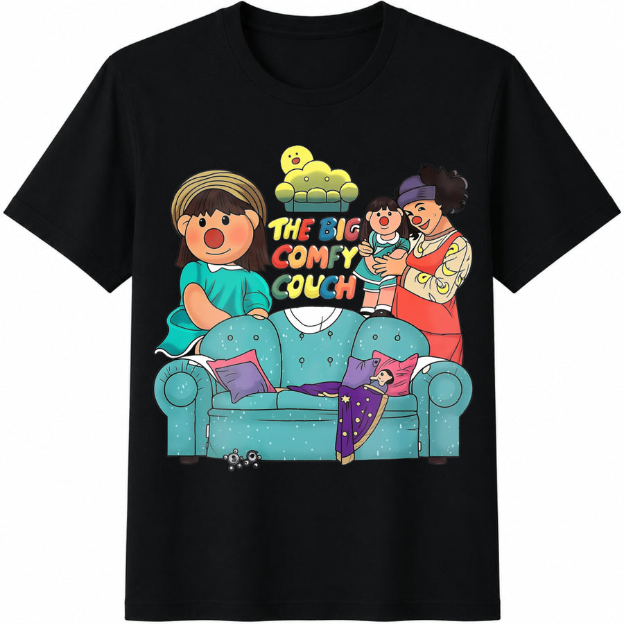 Big Comfy Couch Cotton T-Shirt in Black