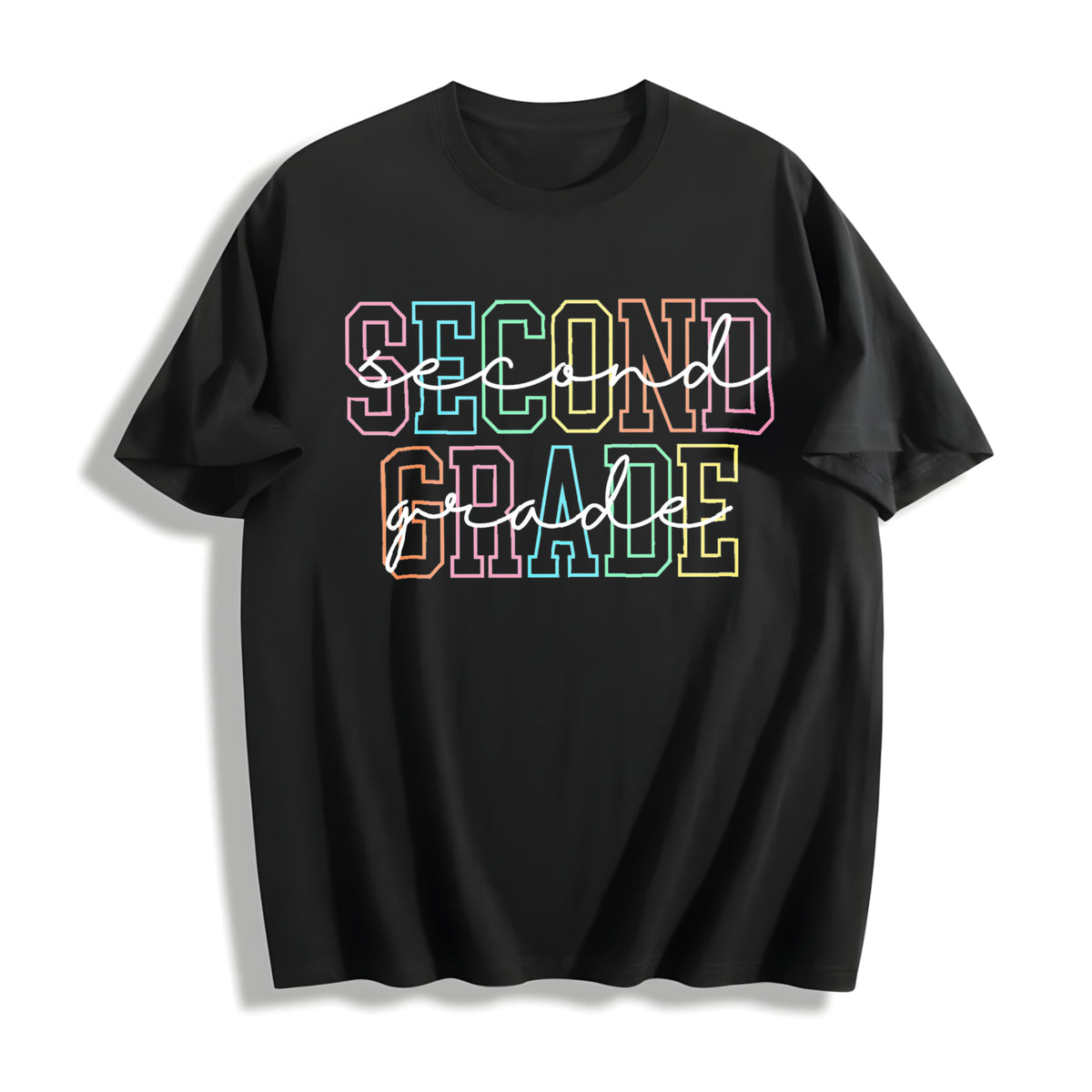 Second Grade Teacher Cotton T-Shirt in Black