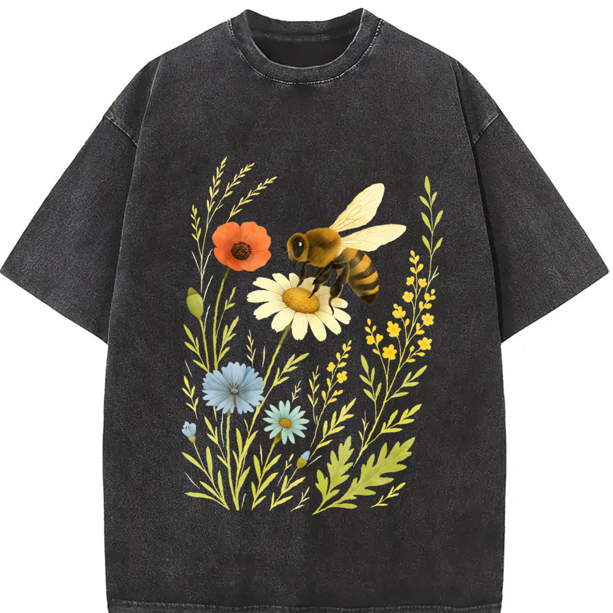 A Stylish Made from Pure Vintage Washed T-Shirt in Black