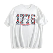 Happy 250th Birthday USA America 250th Anniversary Cotton T-Shirt in White