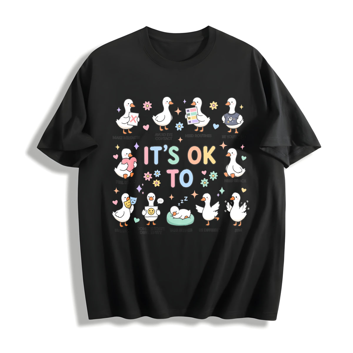 It’s OK to Be Different Kids Cotton T-Shirt in Black