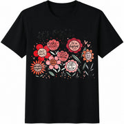 Teacher Special Education Floral Mental Health Diversity Cotton T-Shirt in Black