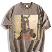 Fairy Horse Vintage Washed T-Shirt in Brown